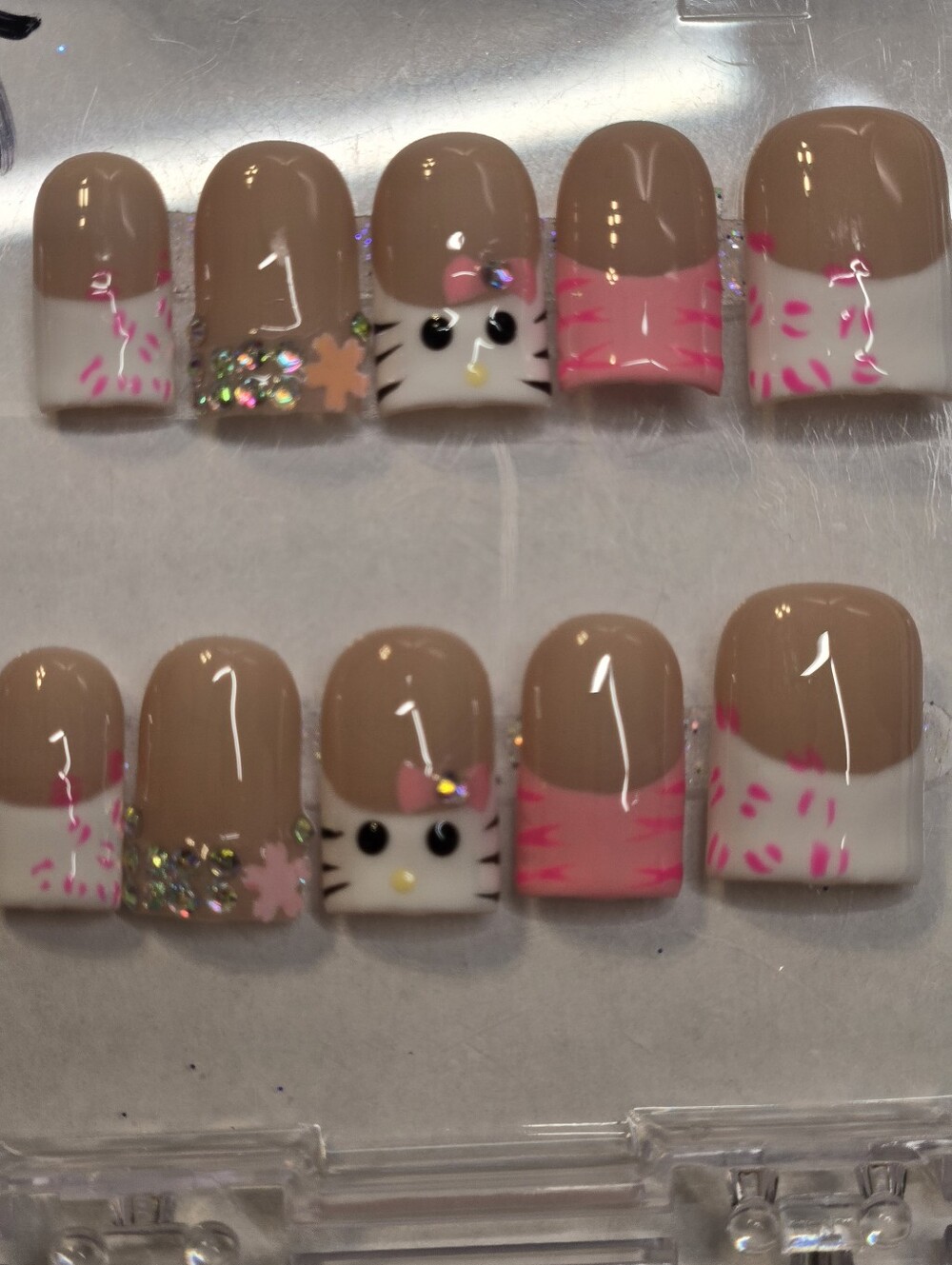 Pink & Nude Hello Kitty Inspired Press-On Nails